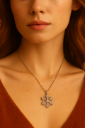 Crystal Snowflake Pendant Necklace – Premium Silver & Sparkling Zircon Crystals